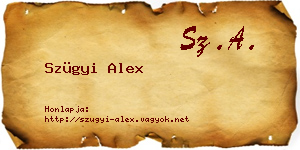 Szügyi Alex névjegykártya